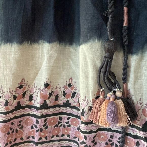 ULLA JOHNSON Beverly Indian Floral Cotton Voile Midi Dress Size‎ 4 Indigo Boho - Picture 7 of 12